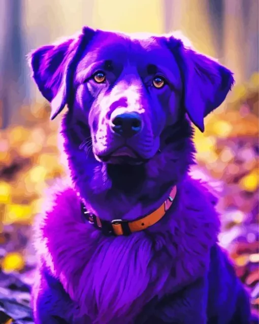 Purple Labrador Dog Diamond Painting