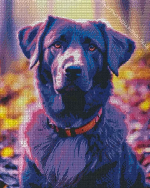 Purple Labrador Dog Diamond Painting