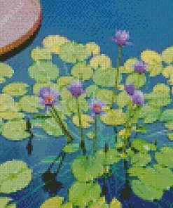 Purple Water Lilies Diamond Painting