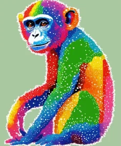 Rainbow Colorful Monkey Diamond Painting