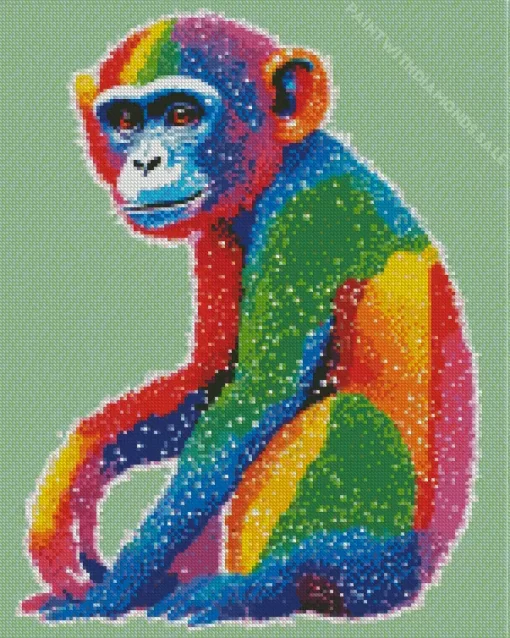 Rainbow Colorful Monkey Diamond Painting