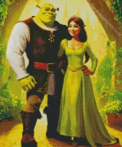 Realistic Shrek And Fiona Diamond Painting