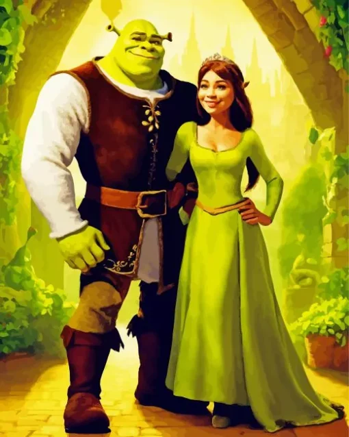 Realistic Shrek And Fiona Diamond Painting