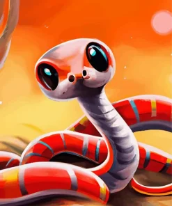 Red Baby Snake Diamond Painting