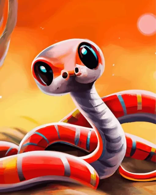 Red Baby Snake Diamond Painting