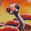 Red Baby Snake Diamond Painting