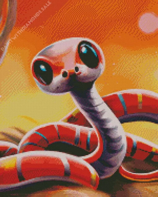 Red Baby Snake Diamond Painting