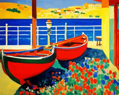 Red Boats Diamond Painting