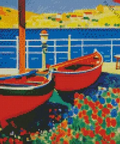 Red Boats Diamond Painting