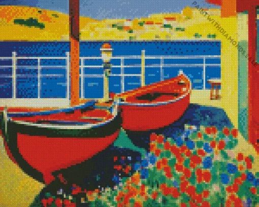 Red Boats Diamond Painting