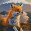 Red Fox In Mount Fuji Diamond Painting