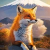 Red Fox In Mount Fuji Diamond Painting