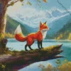 Red Fox With A Lake Diamond Painting