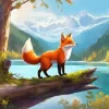 Red Fox With A Lake Diamond Painting