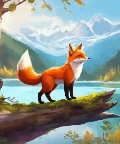 Red Fox With A Lake Diamond Painting