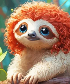 Red Haired Sloth Diamond Painting