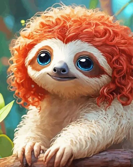 Red Haired Sloth Diamond Painting