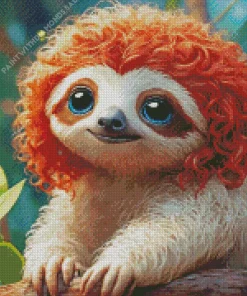 Red Haired Sloth Diamond Painting