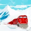 Red Train In Snow Diamond Painting