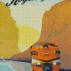 Retro Train Poster Diamond Painting