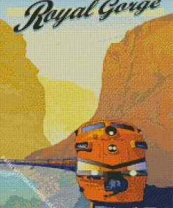 Retro Train Poster Diamond Painting