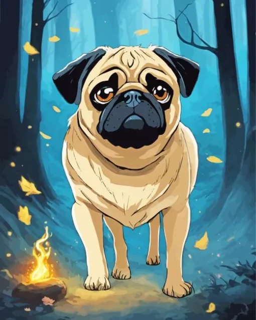 Sad Pug Diamond Painting