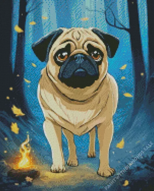 Sad Pug Diamond Painting