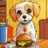 Shih Tzu With Burger Diamond Painting