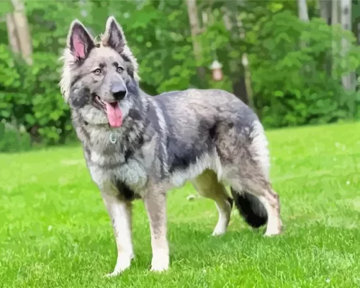 Silver Sable German Shepherd Diamond Painting