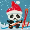 Skiing Panda Diamond Painting