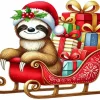 Sloth With Christmas Gifts Diamond Painting