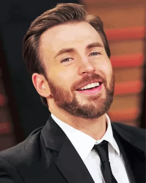 Smiling Chris Evans Diamond Painting