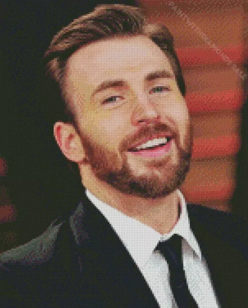 Smiling Chris Evans Diamond Painting