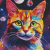 Space Colorful Cat Diamond Painting