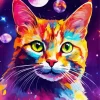 Space Colorful Cat Diamond Painting