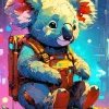 Space Koala Diamond Painting