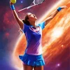 Space Tennis Player Diamond Painting