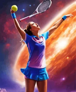 Space Tennis Player Diamond Painting