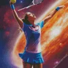 Space Tennis Player Diamond Painting