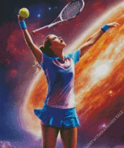 Space Tennis Player Diamond Painting