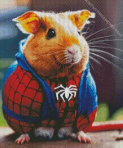 Spiderman Guinea Pig Diamond Painting