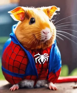 Spiderman Guinea Pig Diamond Painting