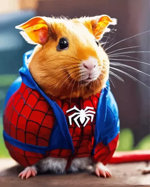 Spiderman Guinea Pig Diamond Painting