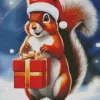 Squirrel Enjoying Snowfall Diamond Painting