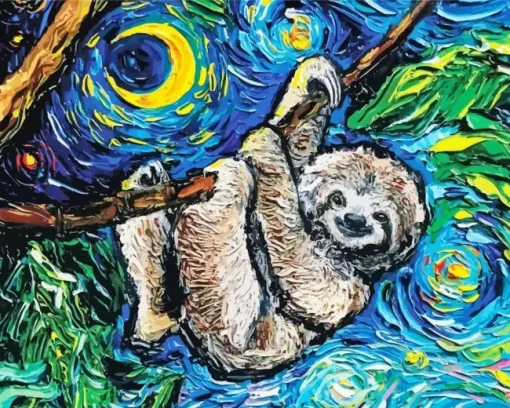 Starry Sloth Diamond Painting