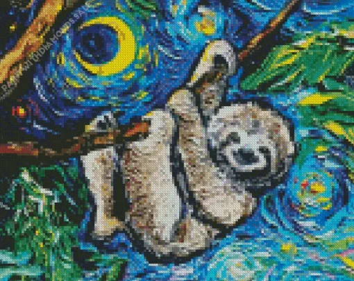 Starry Sloth Diamond Painting