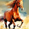 Strong Brown Horse Galloping Diamond Painting