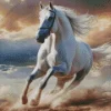 Strong White Horse Diamond Painting