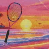 Sunset And Tennis Racket Diamond Painting