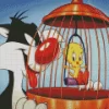 Sylvester And Tweety Bird Art Diamond Painting